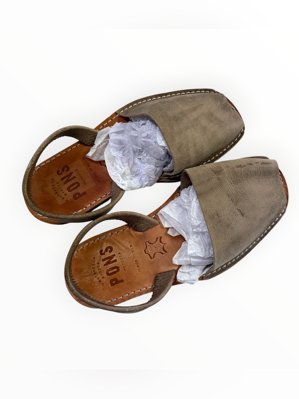 Pons Avarcas Taupe Leather Slingback Sandals